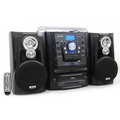 Jensen Bluetooth 3-Speed Stereo Turntable 3-CD Changer Music System